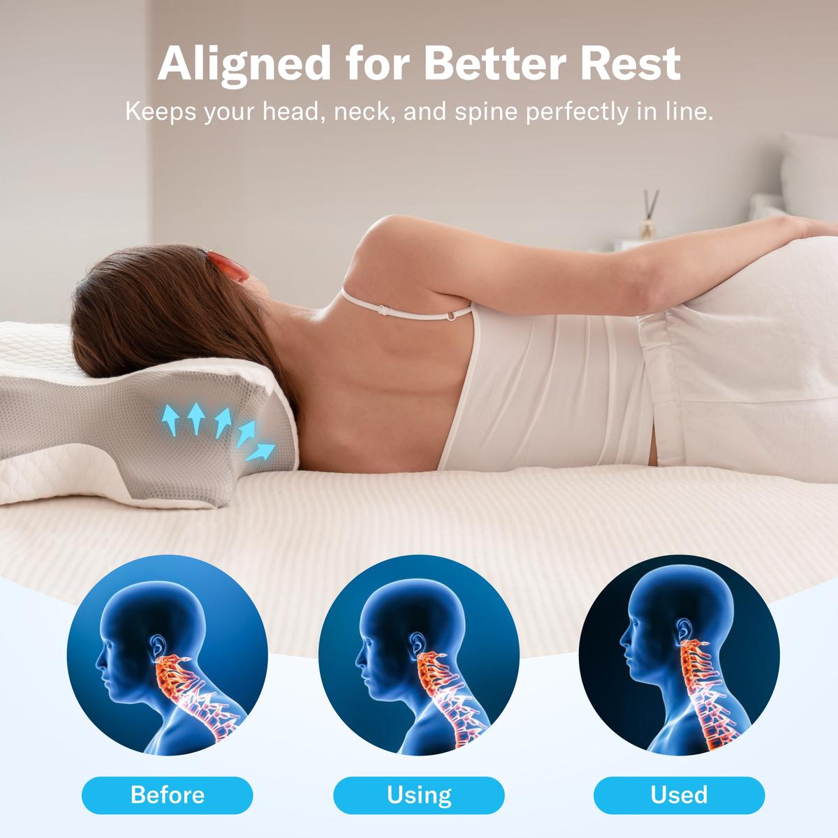 Ergonomic Cervical Memory Foam Pillow for Neck Pain Relief