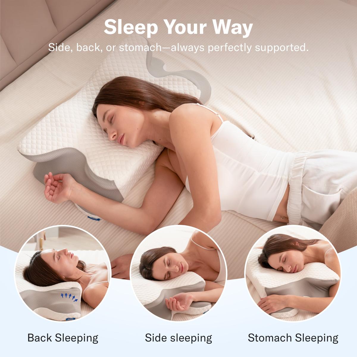 Ergonomic Cervical Memory Foam Pillow for Neck Pain Relief