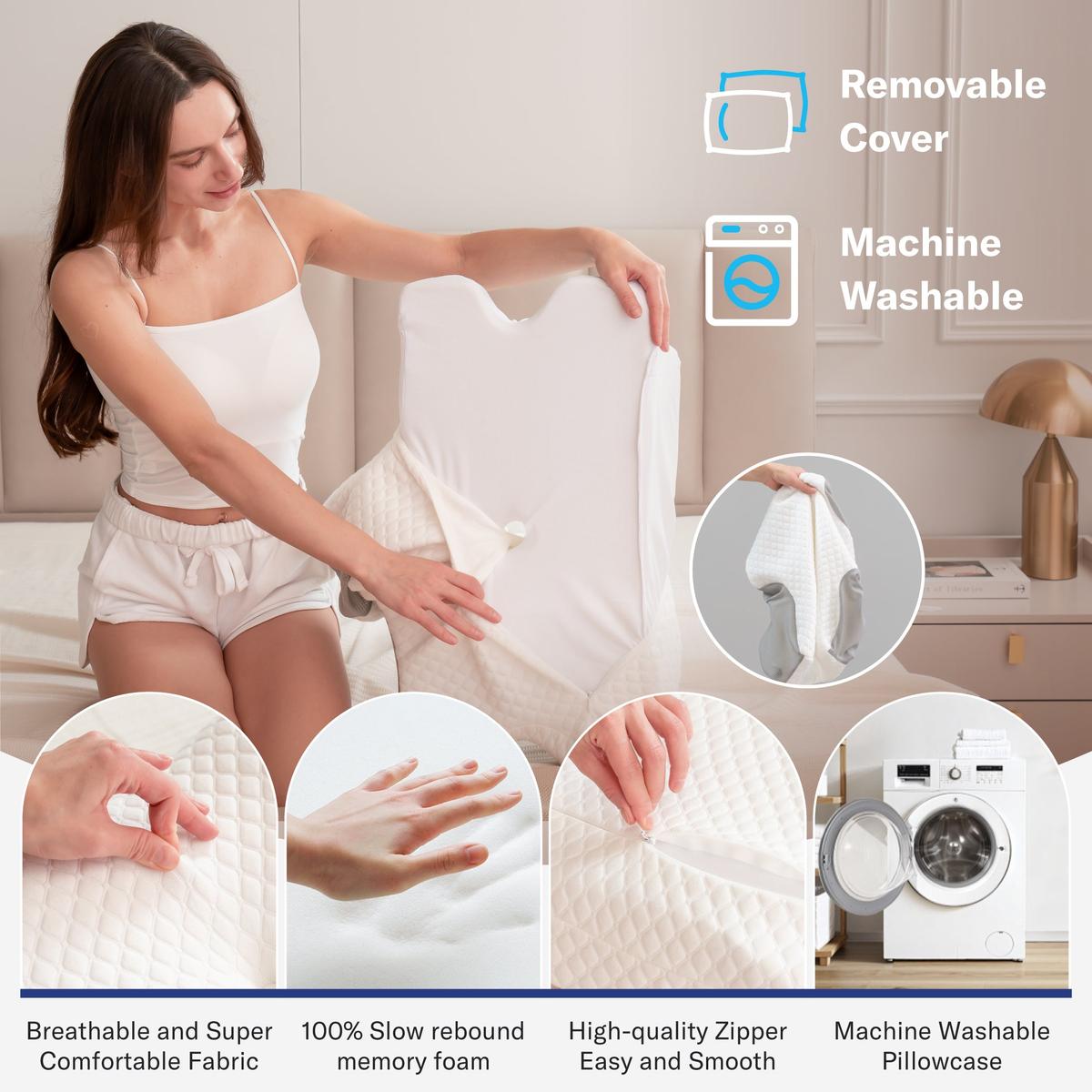 Ergonomic Cervical Memory Foam Pillow for Neck Pain Relief